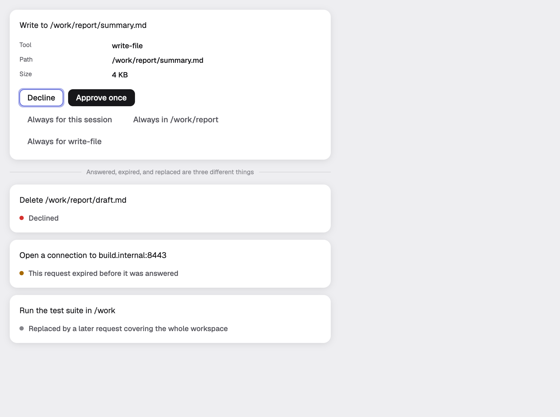 approval in the light theme