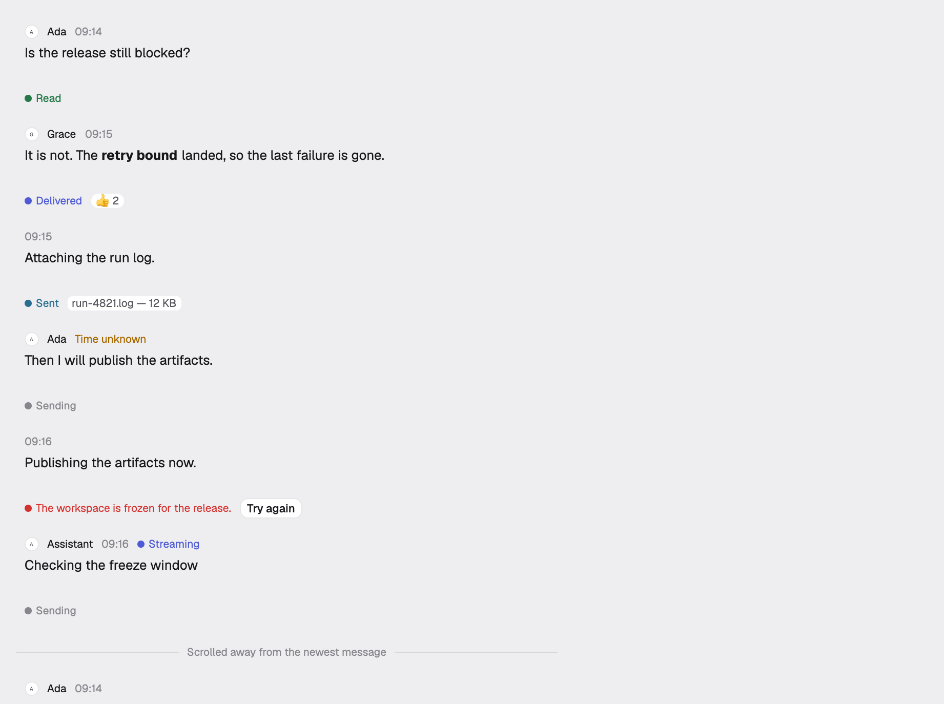 conversation in the light theme