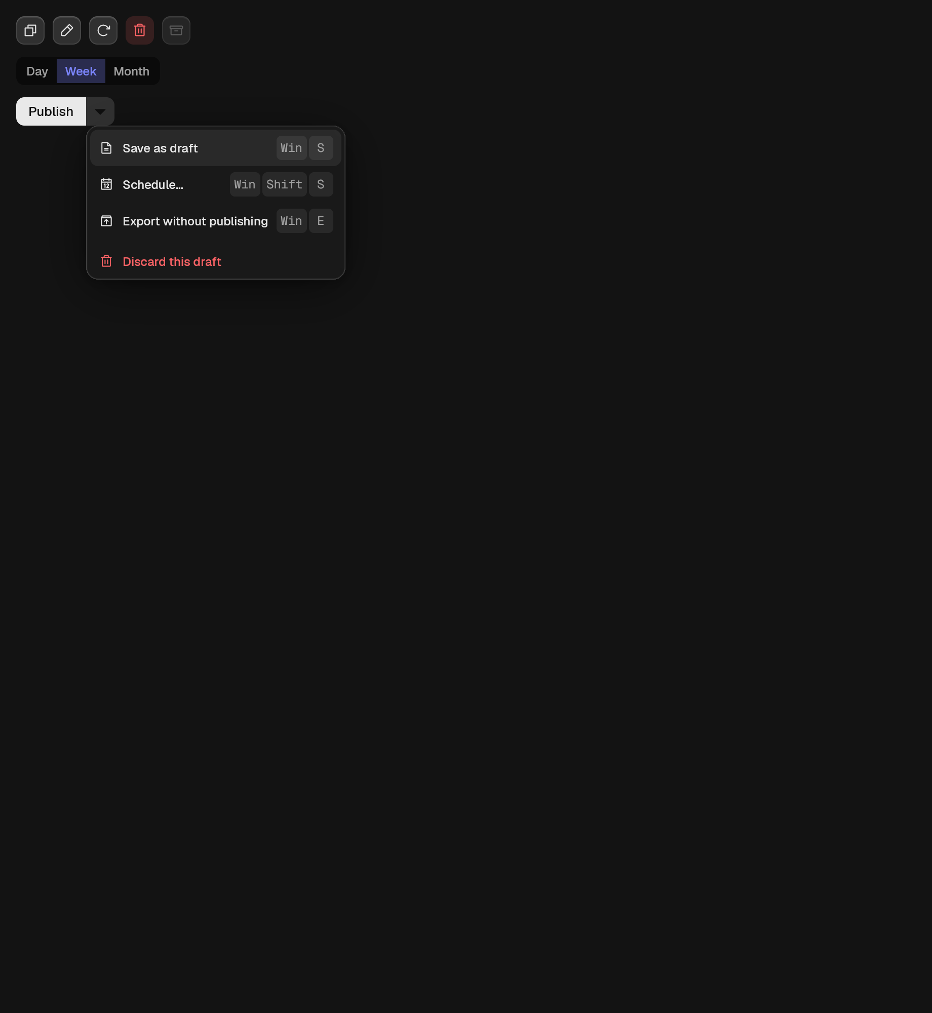 The ButtonGroup component in actions