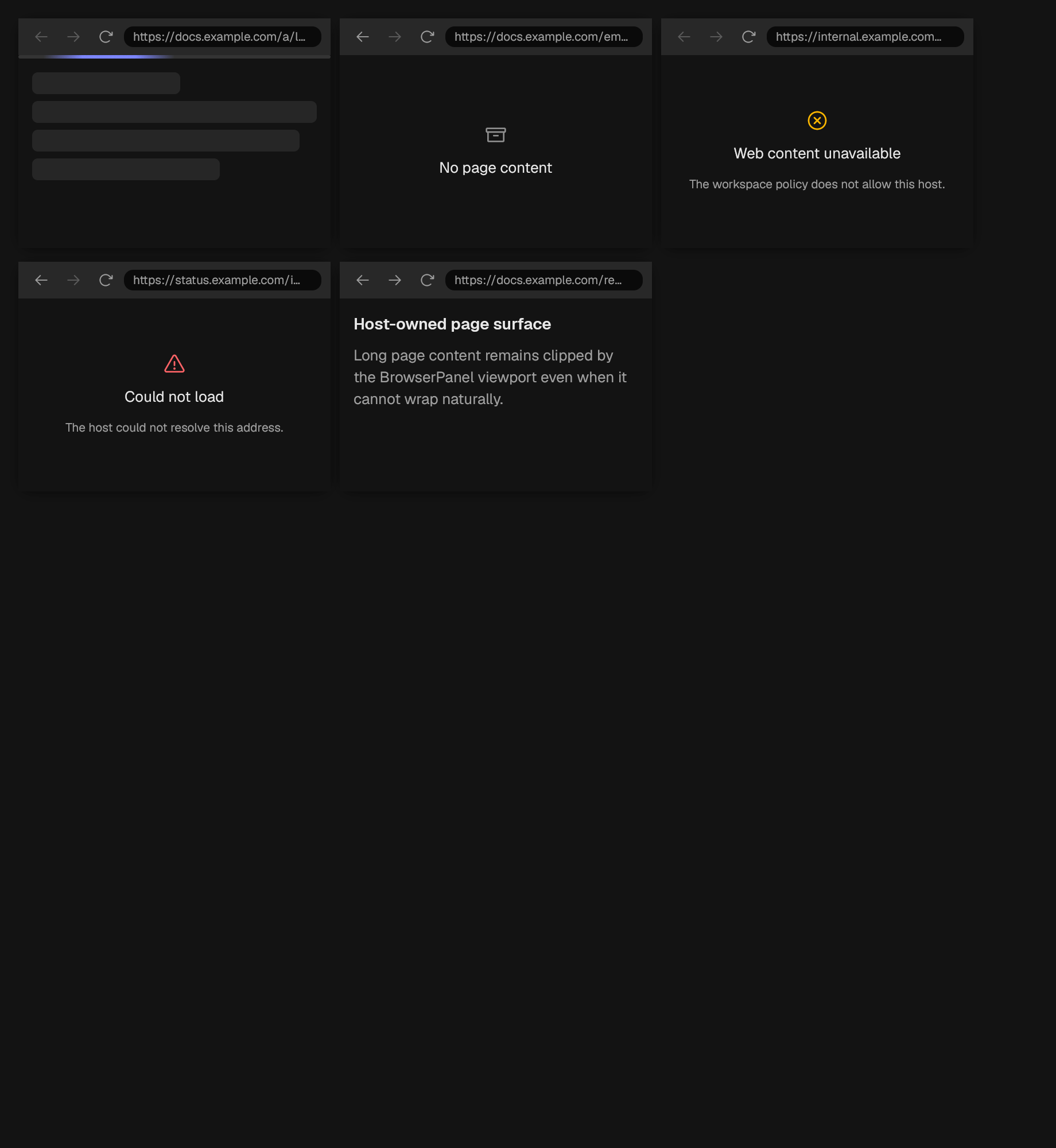 The browser-panel scene in studio-dark