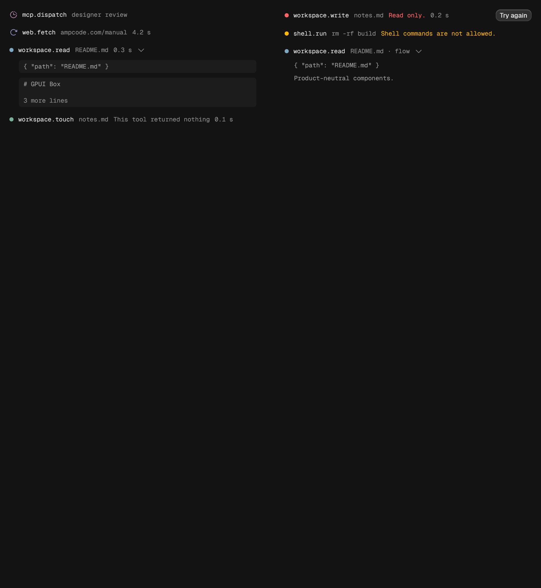 The ToolCall component in tool-call