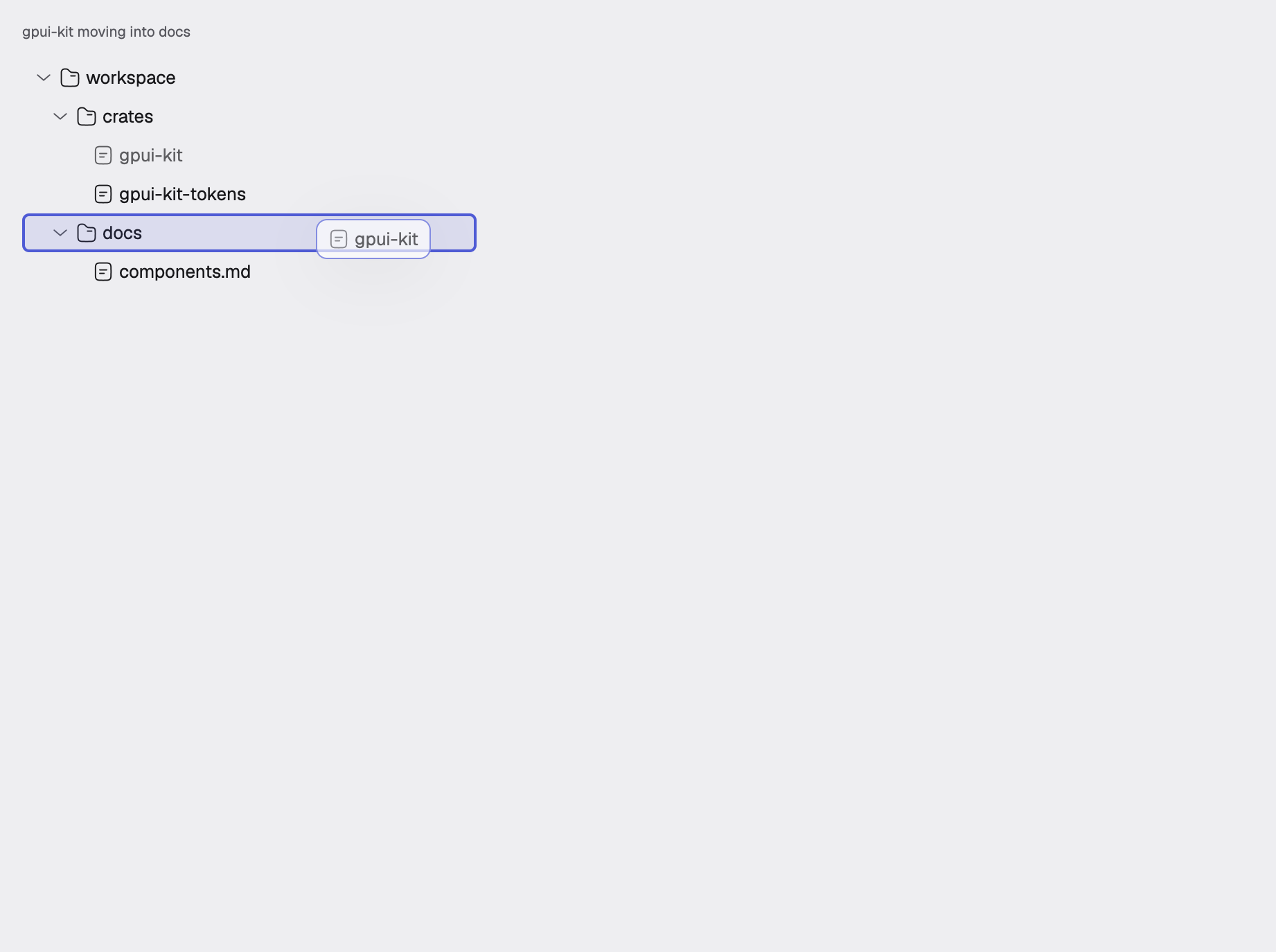 drag-tree in the light theme