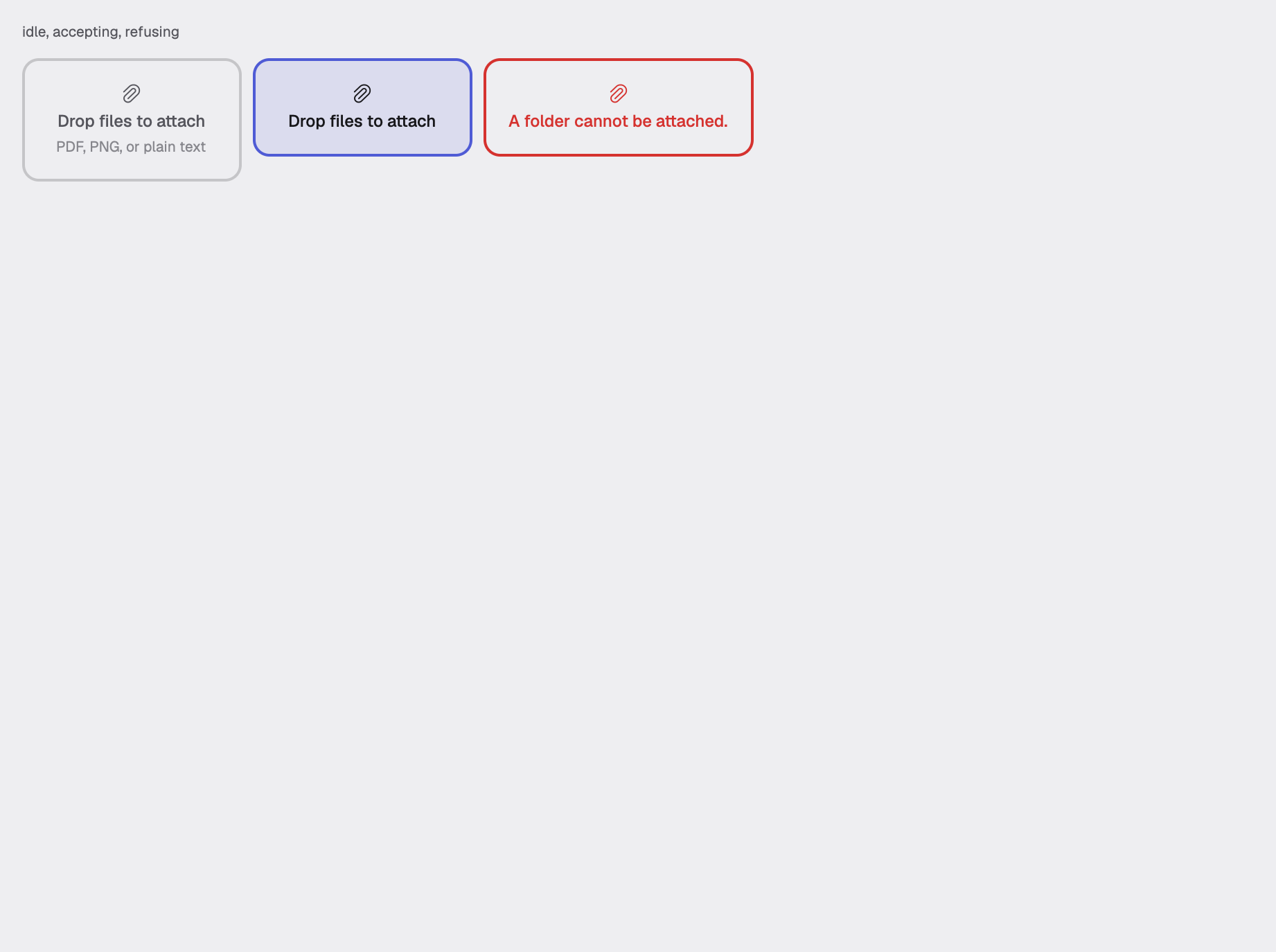 dropzone in the light theme