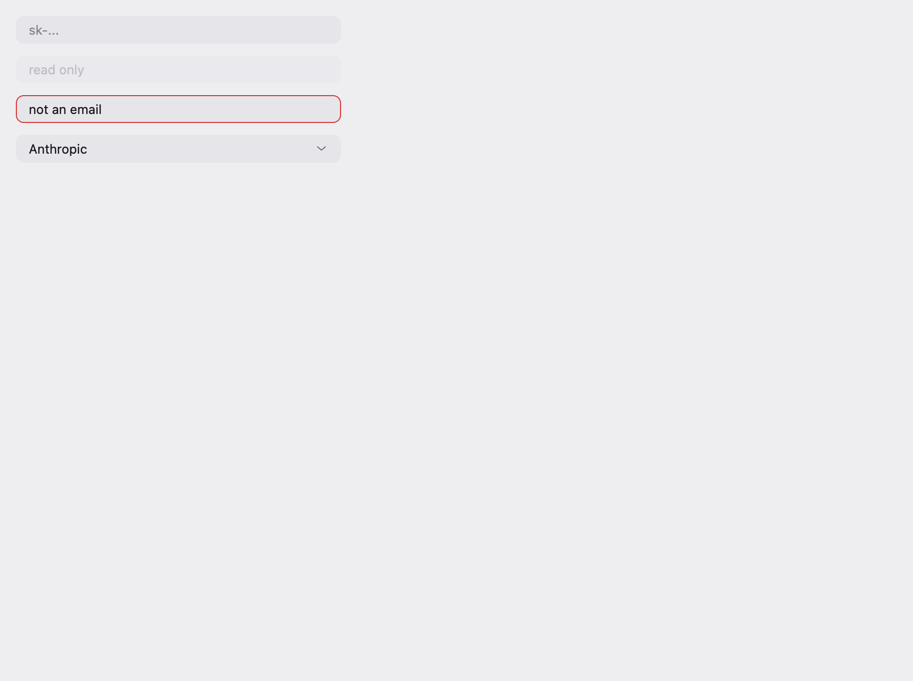 input in the light theme