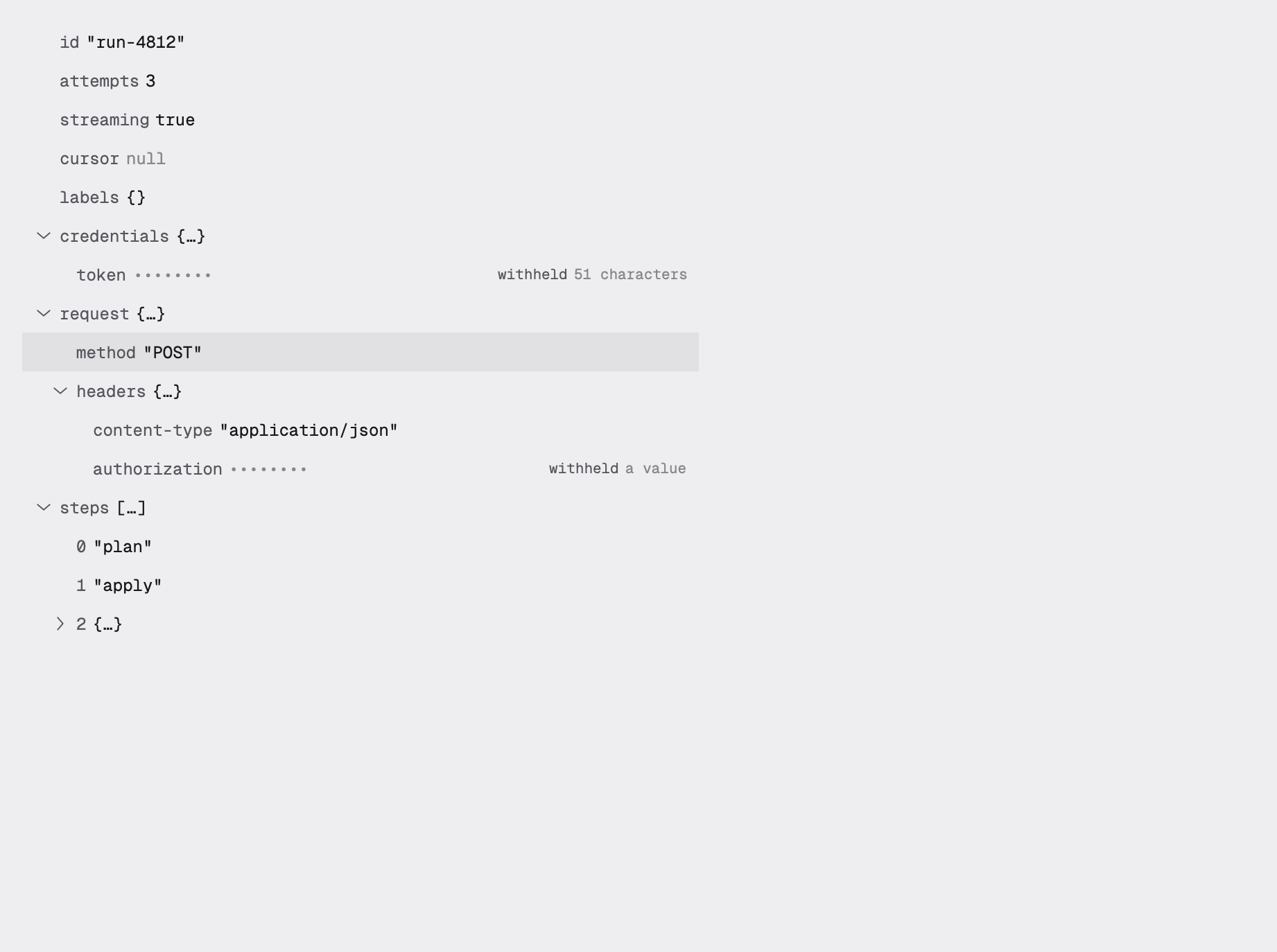 json-view in the light theme