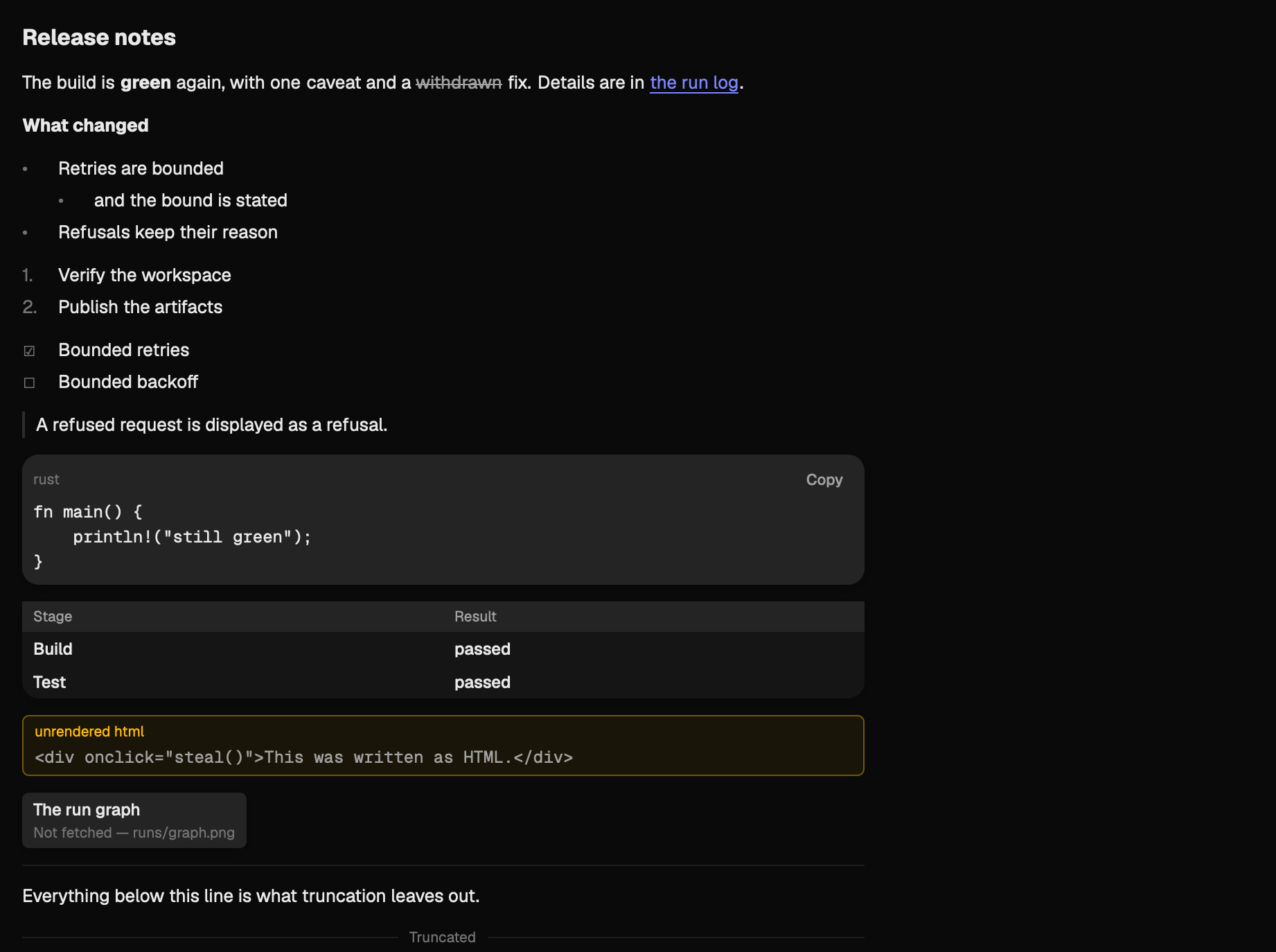 The markdown scene