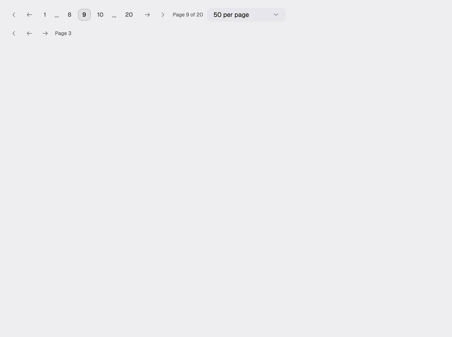 pagination in the light theme