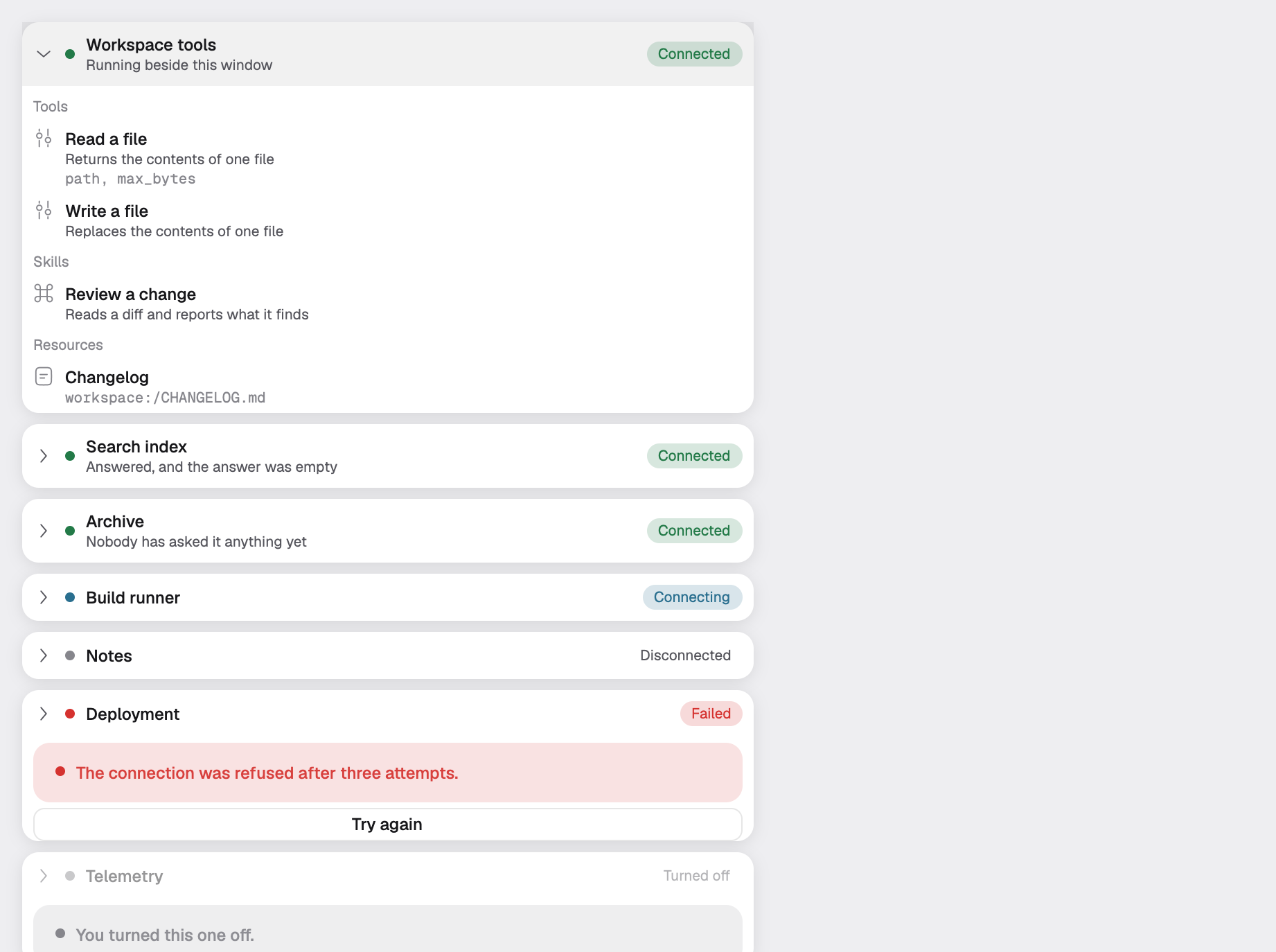server-list in the light theme