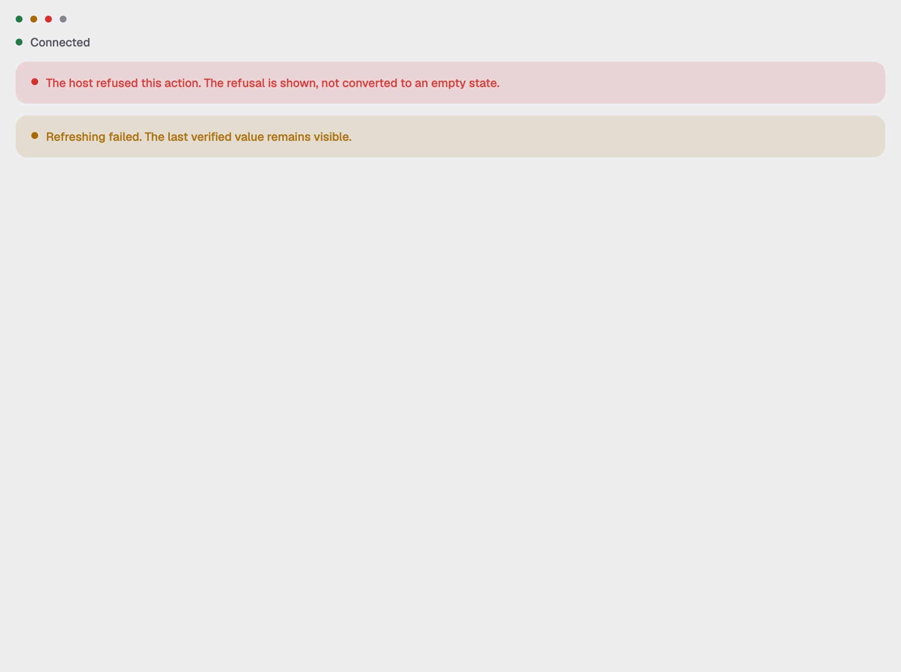 status in the light theme