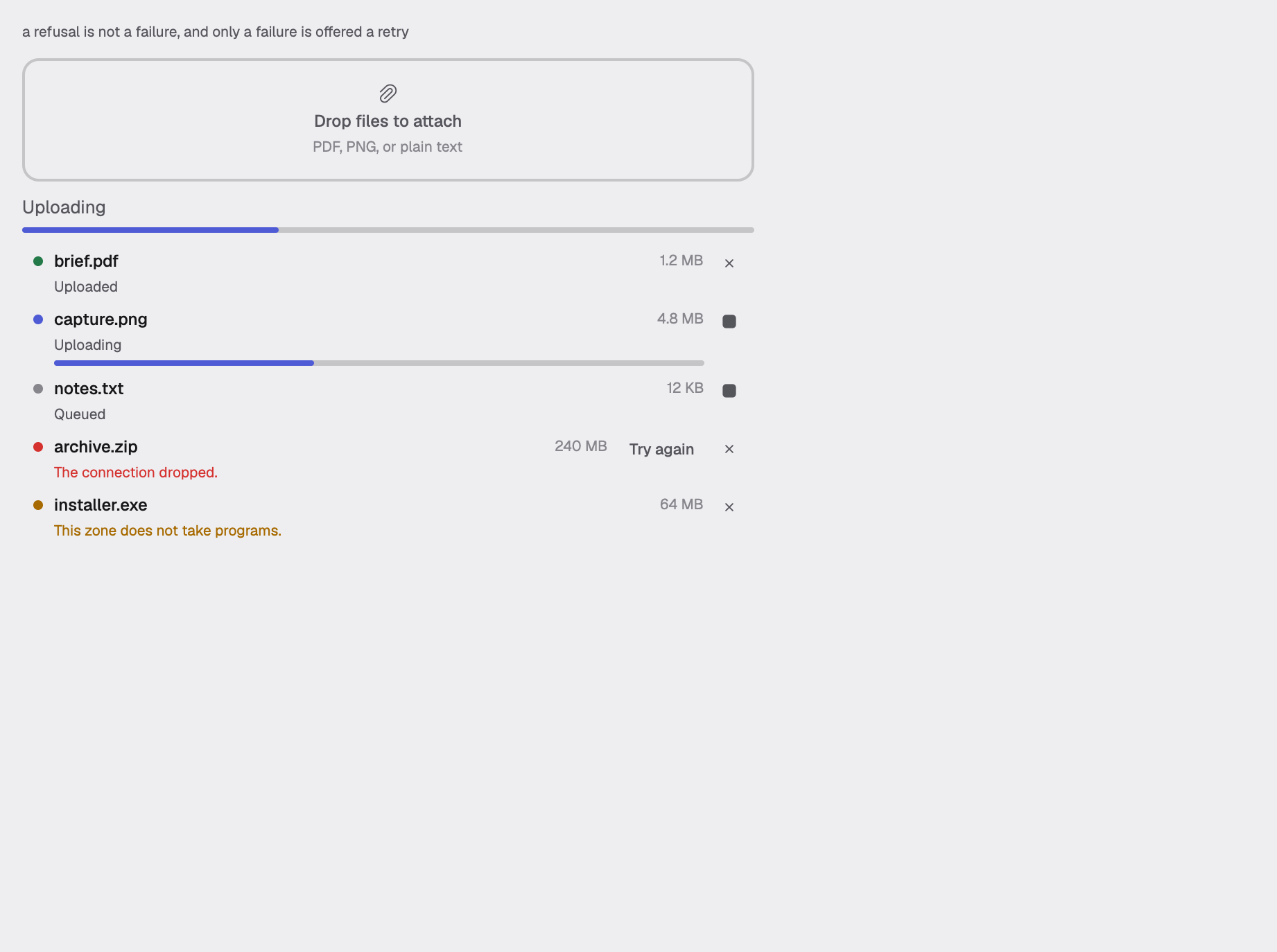 upload-list in the light theme
